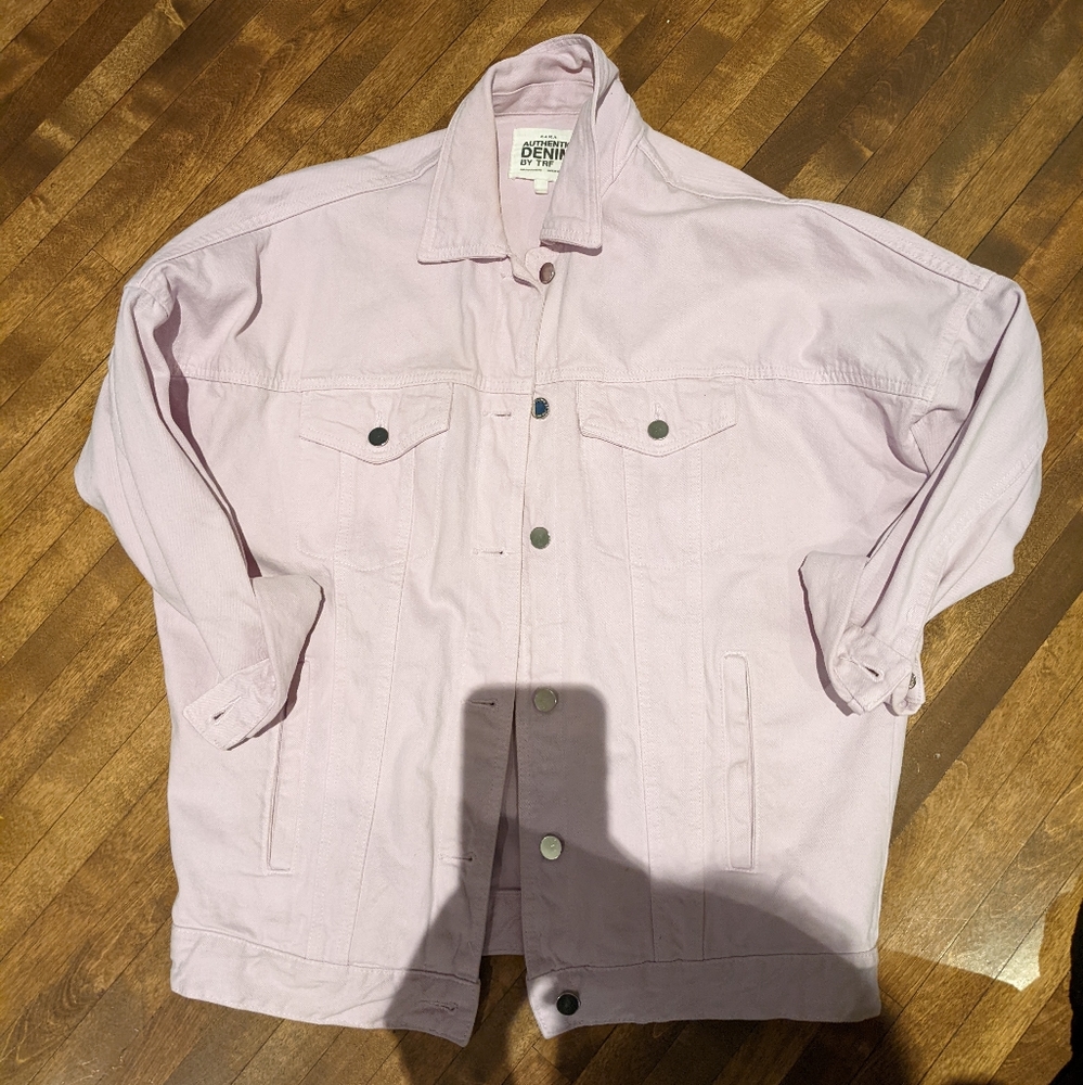 Zara oversize mauve jean jacket